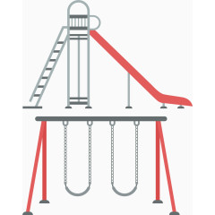 滑梯运动器材卡通手绘图标元素