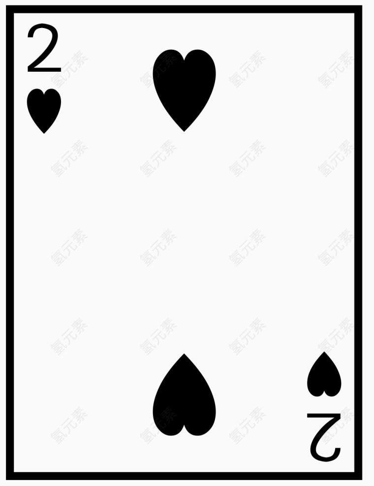 矢量图扑克黑桃2