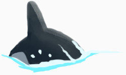 卡通手绘海豚角