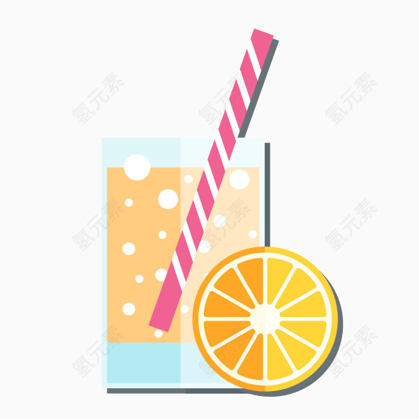 橙汁夏季果汁饮品设计矢量素材