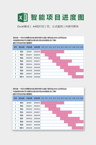 高端专业智能项目进度图表模版