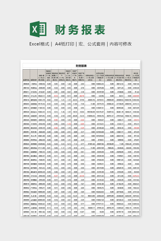 财务报表详细模版下载