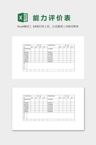 专业幼儿教师语言表达能力评价表excel模板下载