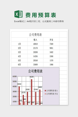 公司费用表下载