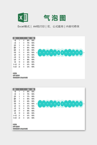 创意数据可视化管理气泡对比图excel模板下载