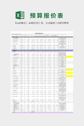 办公楼装饰报价预算表模版下载