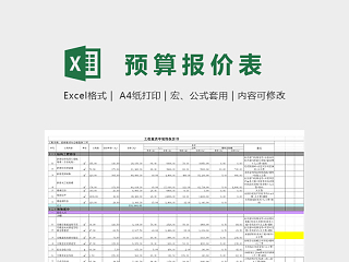 办公楼装饰报价预算表模版