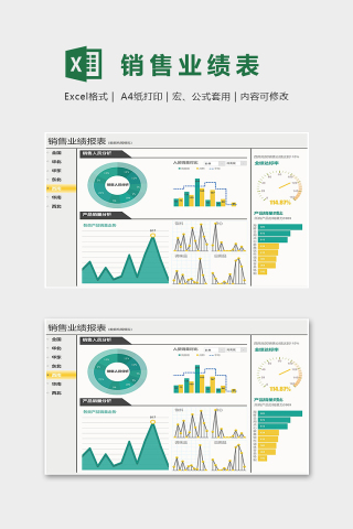 产品销售业绩动态销量看板表excel模板下载