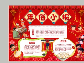 年俗小报年夜饭吃饺子手抄报