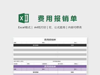 精美大方费用报销单Excel