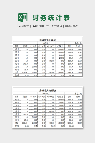 大气精美财务统计表Excel下载