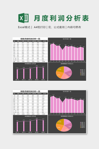 公司销售月度利润分析一览表下载