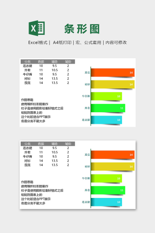 数据可视化图表变形阴影条形图excel模板下载