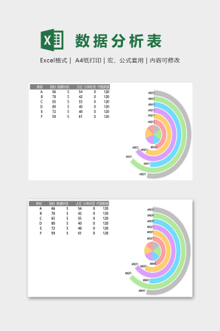 多数据圆环与饼状图组合下载