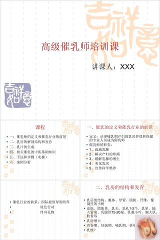 高级催乳师培训课ppt模板