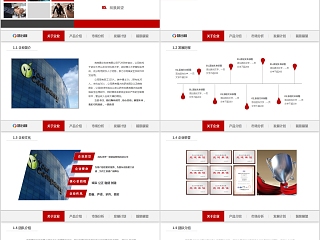 高端红色简约公司简介PPT