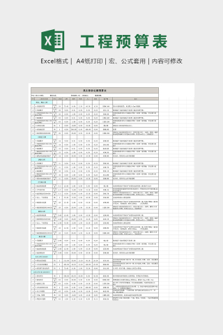 65平米全包装修预算模版下载