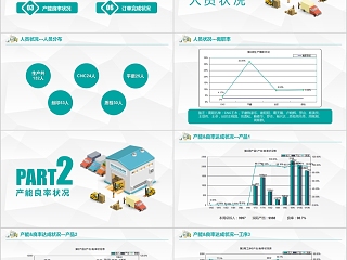 简约绿色生产周报PPT模板