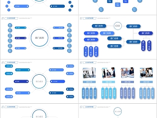 蓝色简约企业组织架构图ppt