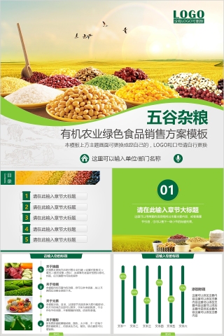 有机农业绿色食品销售方案模板PPT下载