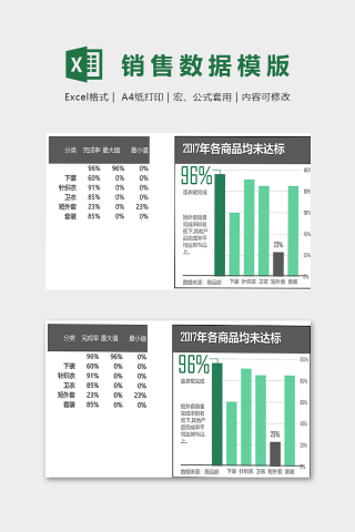 商品销售数据精美模版下载