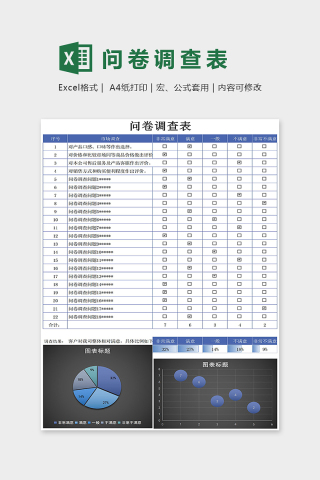 产品售后专业市场调查表excel模板下载