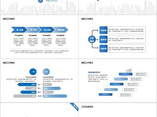 浅蓝色简约商务工作总结汇报PPT模板