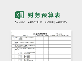 财务预算编制表excel表