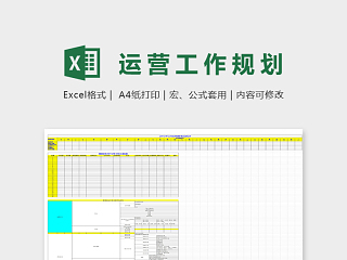 电商运营工作规划表excel模板