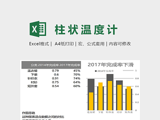 数据可视化简易柱状温度计excel模板