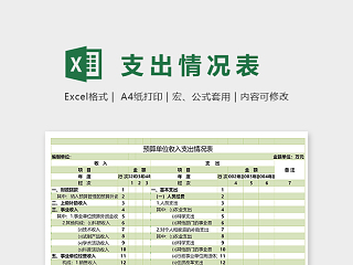 预算单位收入支出情况表excel模板