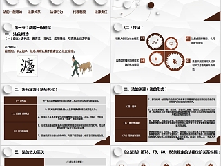 扁平化法律法院普法宣传通用精品PPT模板