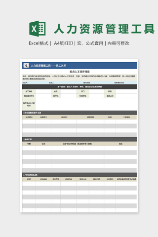 公司高端人力资源管理工具模版下载