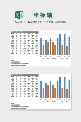 数据可视化工具高级自动变色统计图excel模板下载