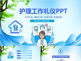 蓝色大气医疗护理工作礼仪篇PPT