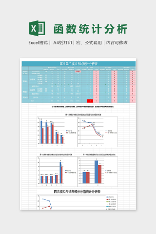 事业单位各部分函数统计分析表excel模板下载