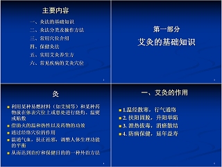 简约清新艾灸与保健培训PPT课件