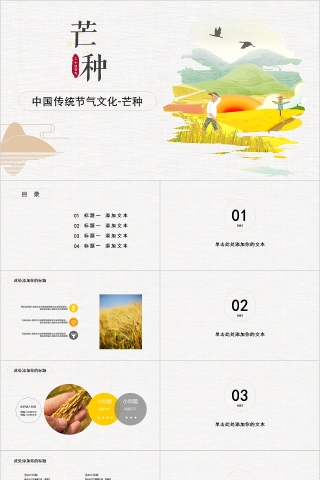 中国传统节气文化芒种PPT模板