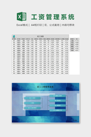 公司单位专业员工工资管理工具excel模板下载