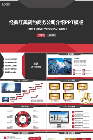 商务欧美ppt模板简约2019高端大气 商业工作汇报时尚极简风素材下载