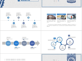 简约蓝色青花瓷中国风古典雅致PPT