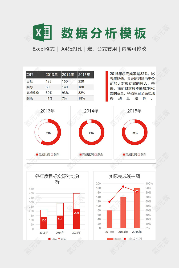 数据分析统计精美模版