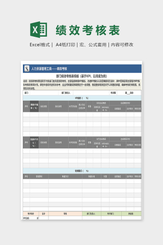 部门绩效考核表模版下载