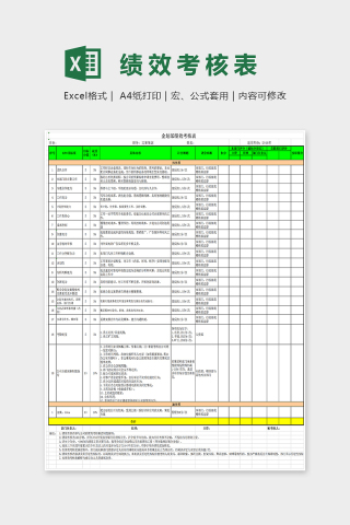 简单大方绩效考核表Excel表格下载