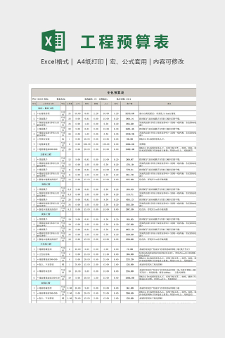 75平米全包装修预算模版下载