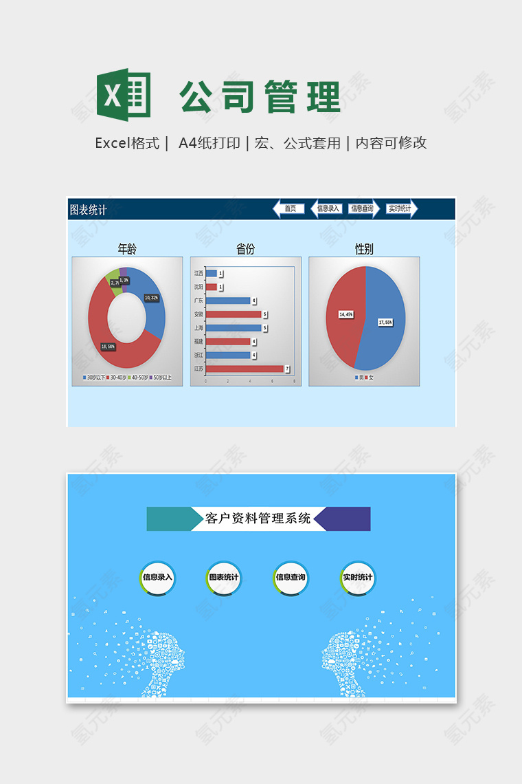 高级自动客户资料管理系统excel模板