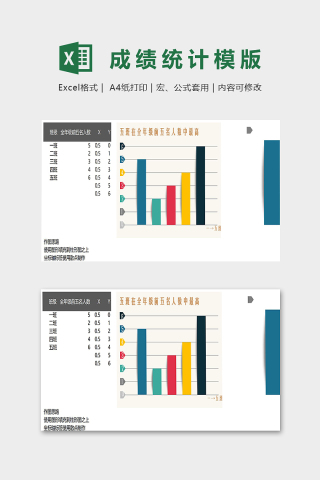 学校成绩数据统计分析模版下载