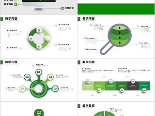 清新教师说课教育培训PPT模板