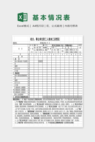 大方简单基本情况表Excel下载