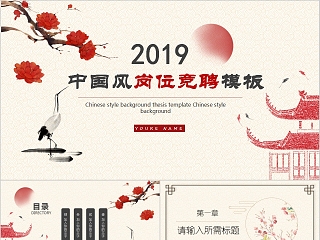 2019中国风岗位竞聘模板